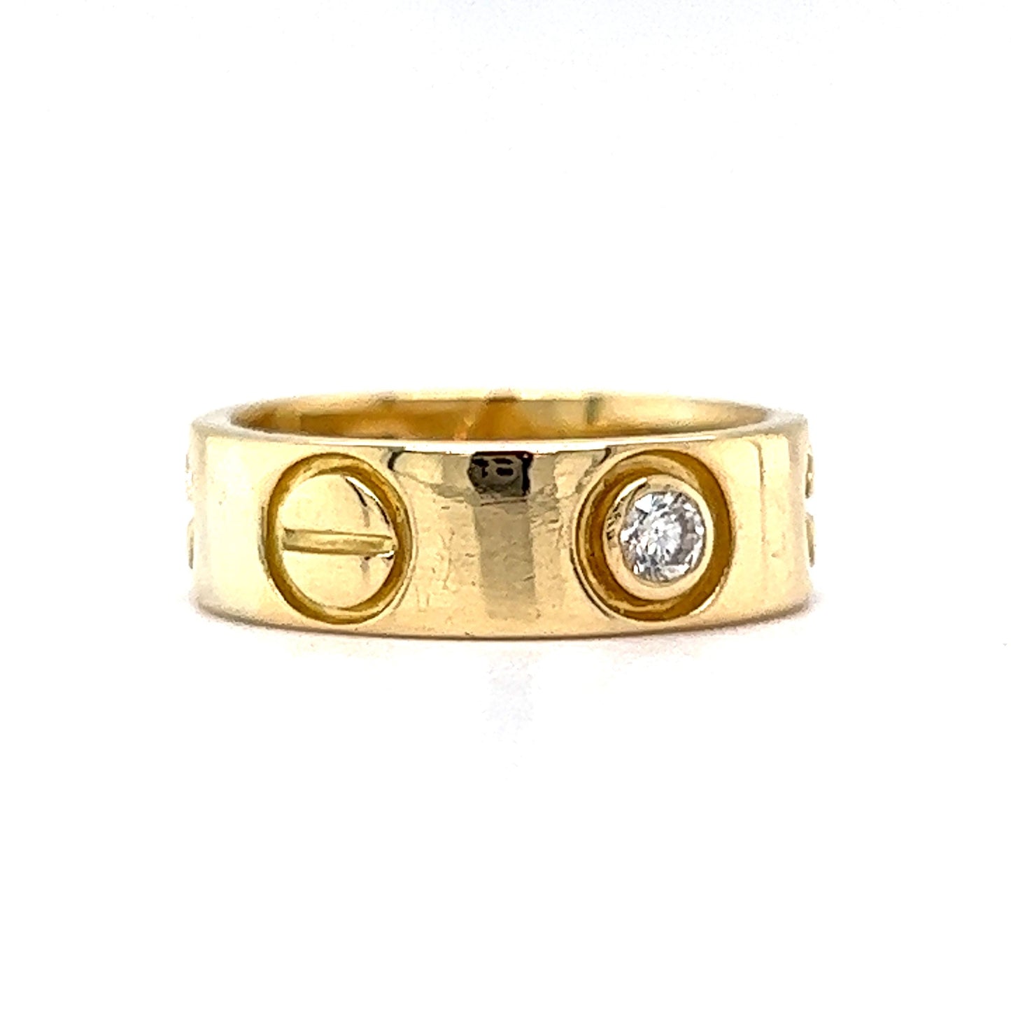 Diamond Accented Love Style Ring in 14k Yellow gold