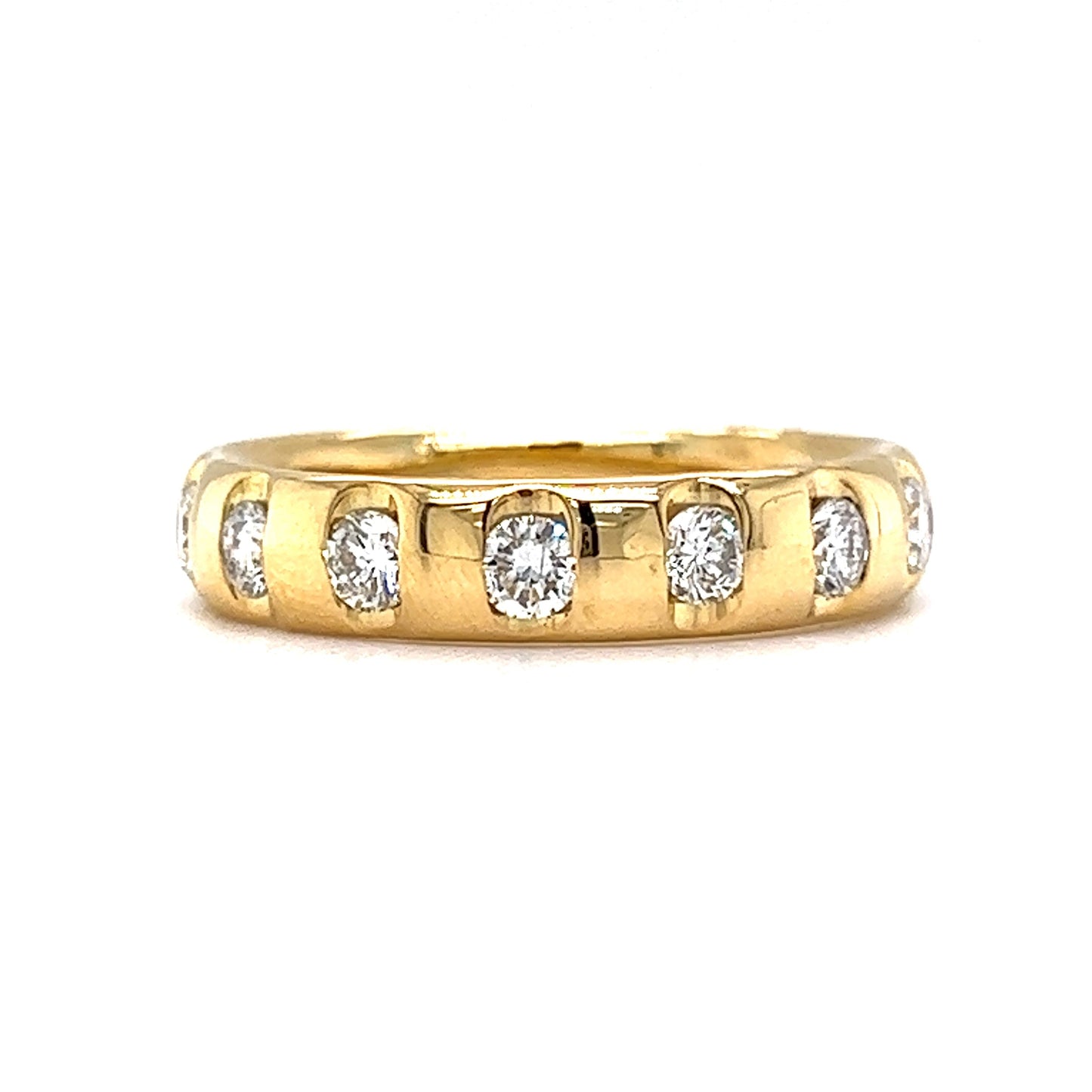 Spaced Out Flush Set Diamond Band in 18k Yellow Gold