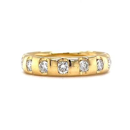 Spaced Out Flush Set Diamond Band in 18k Yellow Gold