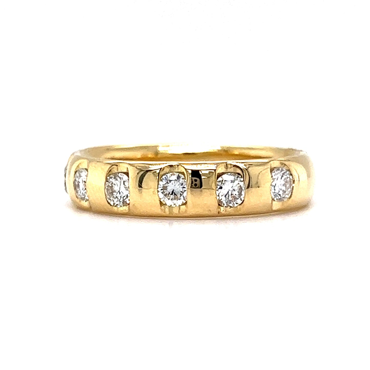 Spaced Out Flush Set Diamond Band in 18k Yellow Gold