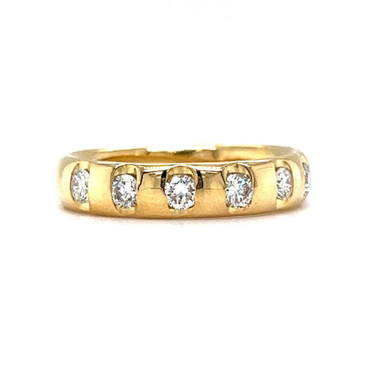 Spaced Out Flush Set Diamond Band in 18k Yellow Gold