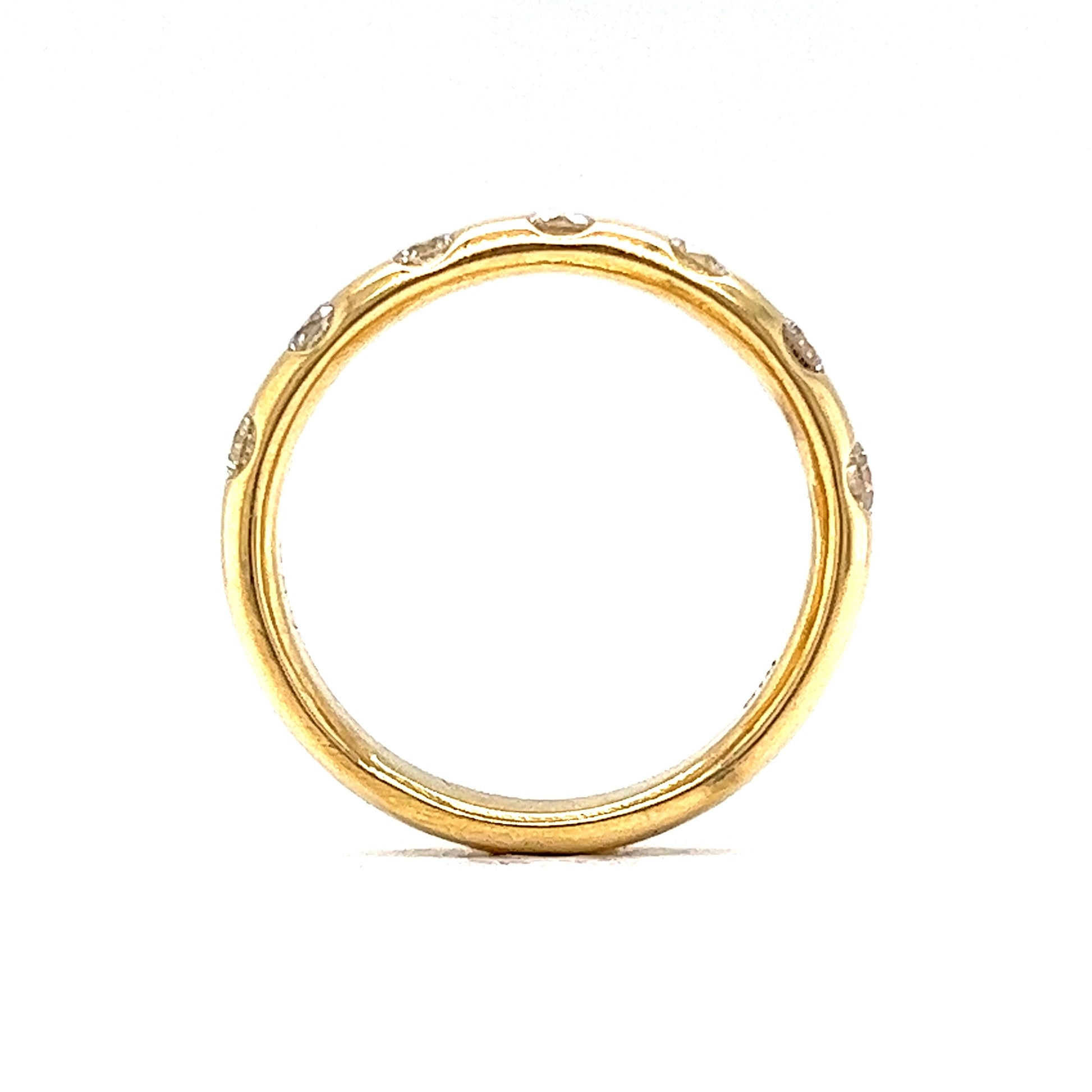 Spaced Out Flush Set Diamond Band in 18k Yellow Gold