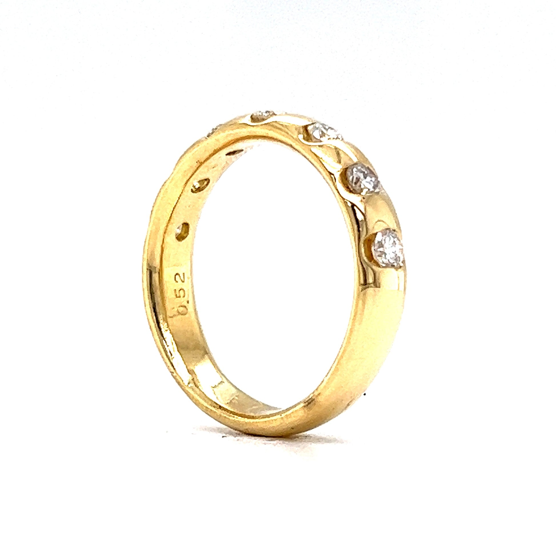 Spaced Out Flush Set Diamond Band in 18k Yellow Gold