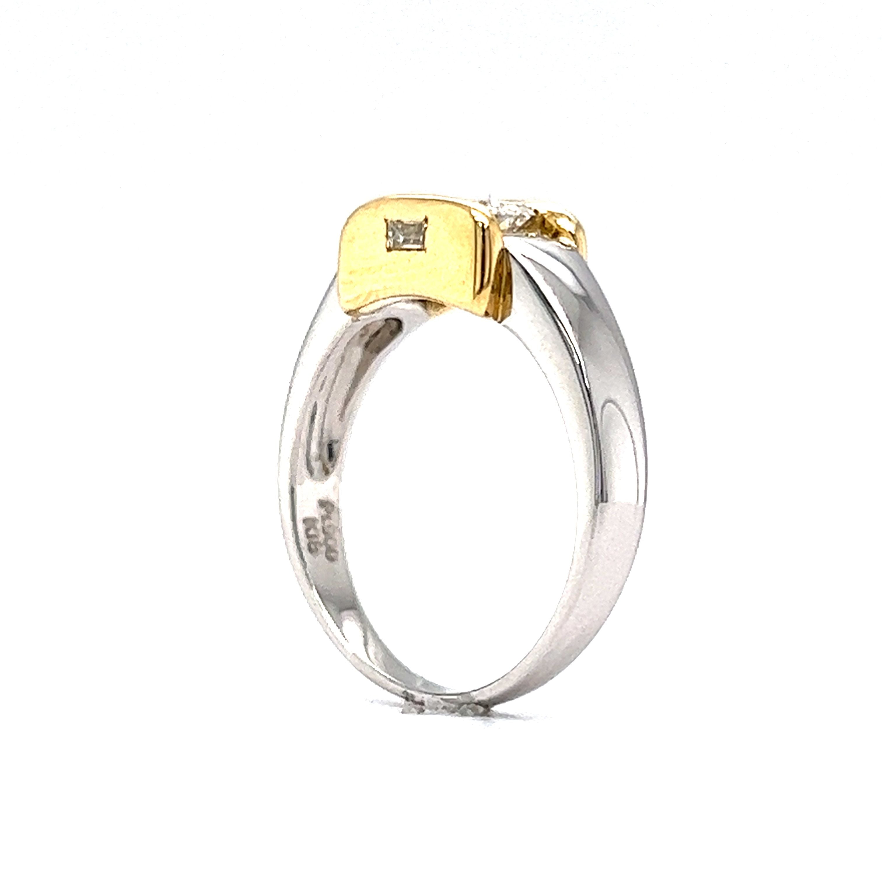 Modern .60 Emerald Cut Diamond Engagement Ring in 18k & Platinum ...