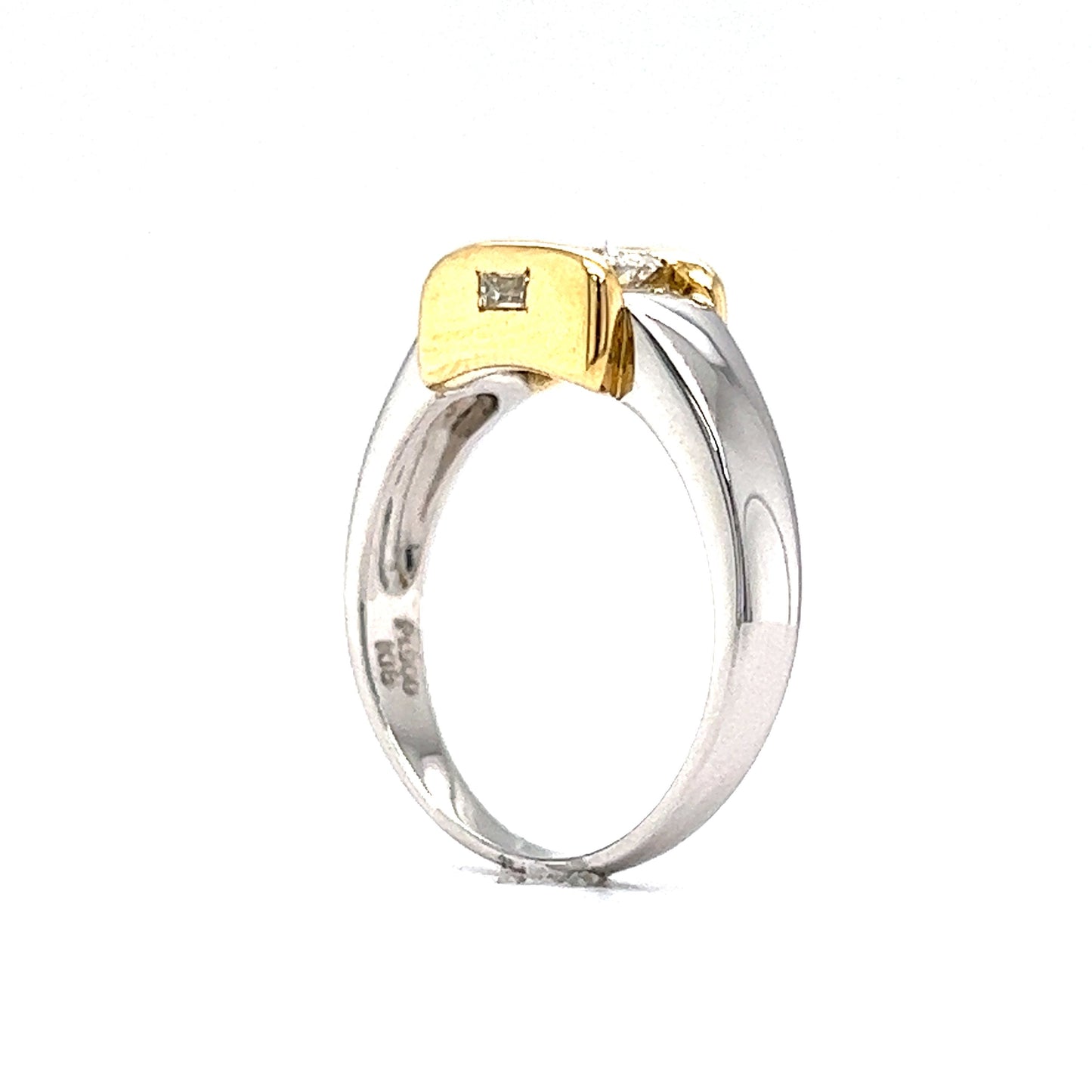 Modern .60 Emerald Cut Diamond Engagement Ring in 18k & Platinum