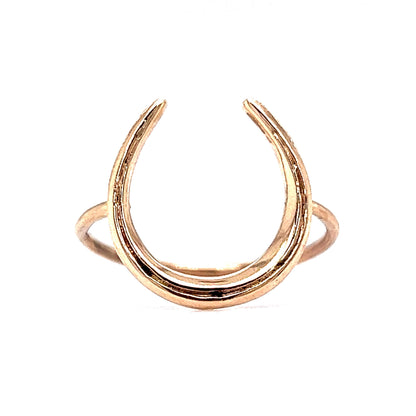 Victorian Good Luck Horseshoe Ring in 10k Yellow Gold