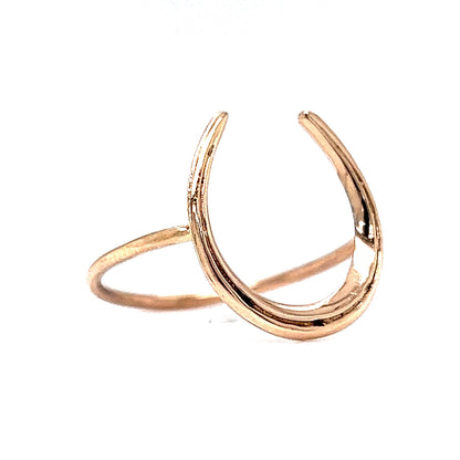 Victorian Good Luck Horseshoe Ring in 10k Yellow Gold