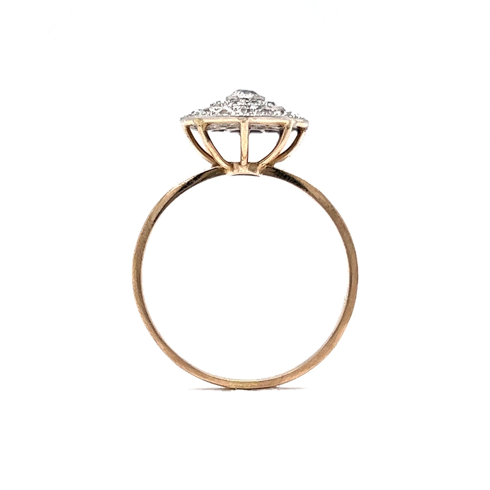 Art Deco .85 Pave Diamond Engagement Ring in 18k Gold