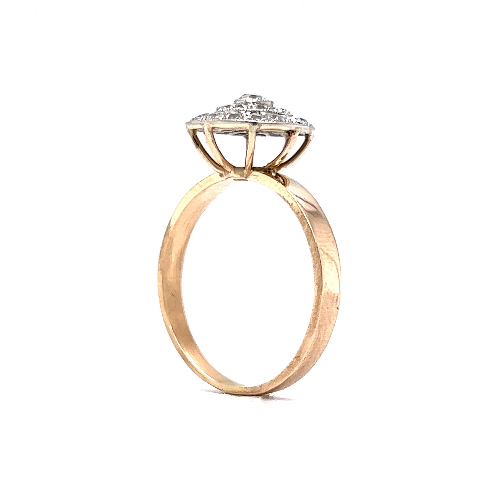 Art Deco .85 Pave Diamond Engagement Ring in 18k Gold