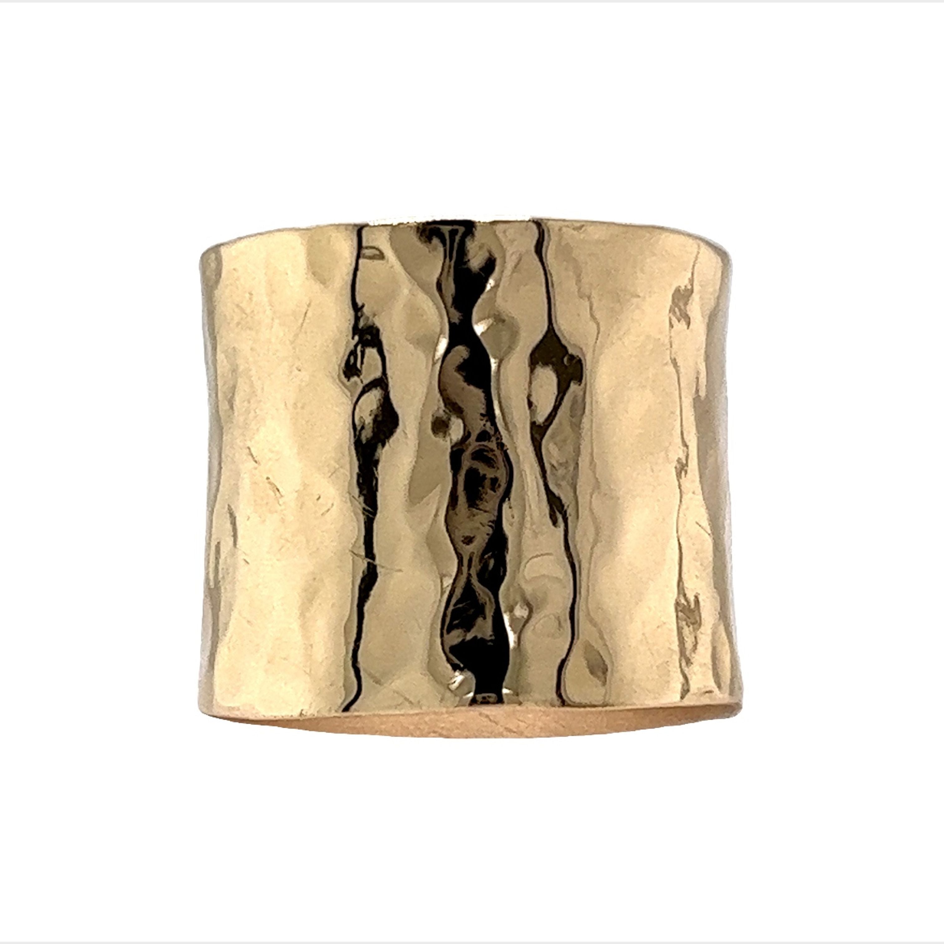 Extra Ring Extra Wide Hammered Ring in 14k Yellow Gold β Filigree Jewelers