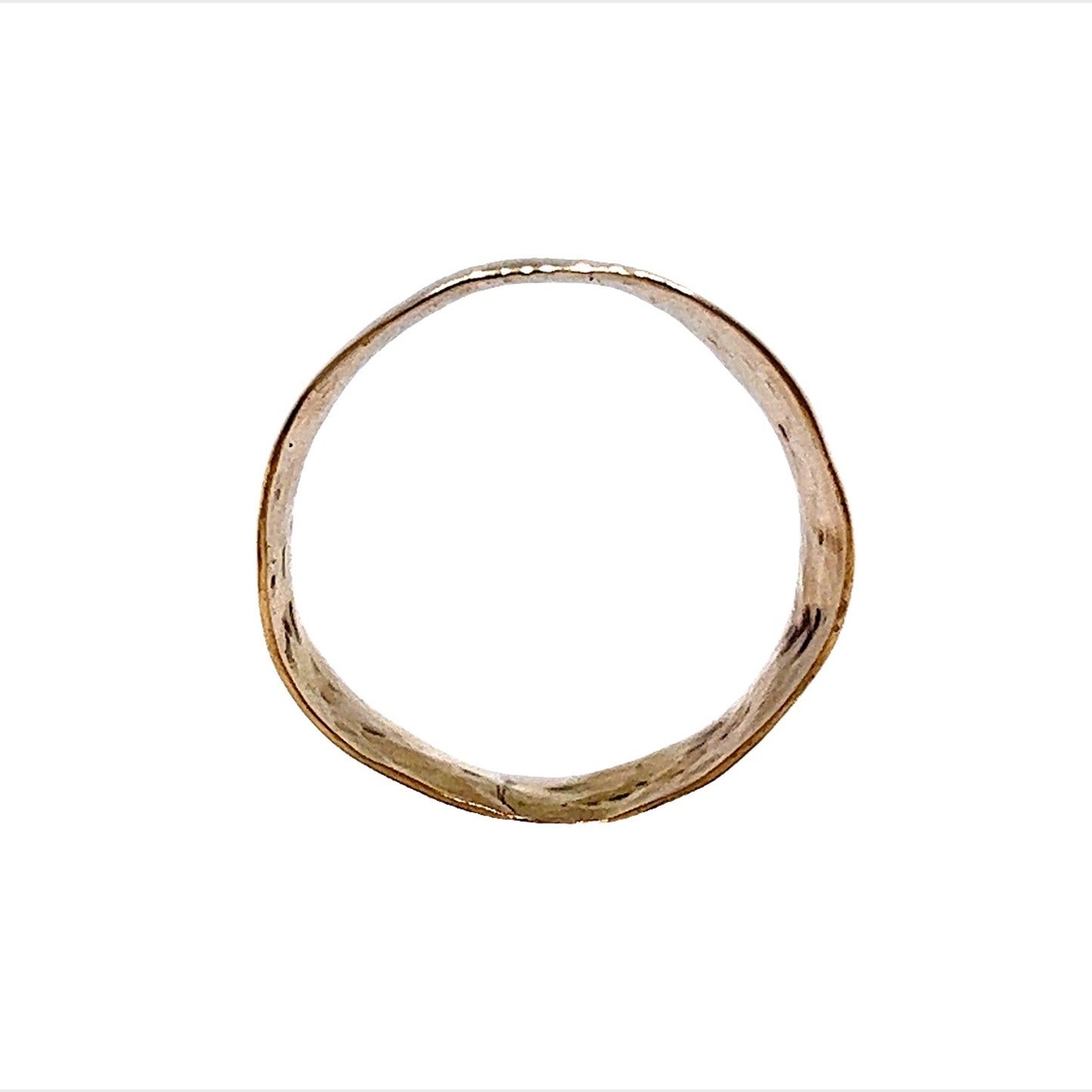 Extra Wide Hammered Ring in 14k Yellow Gold