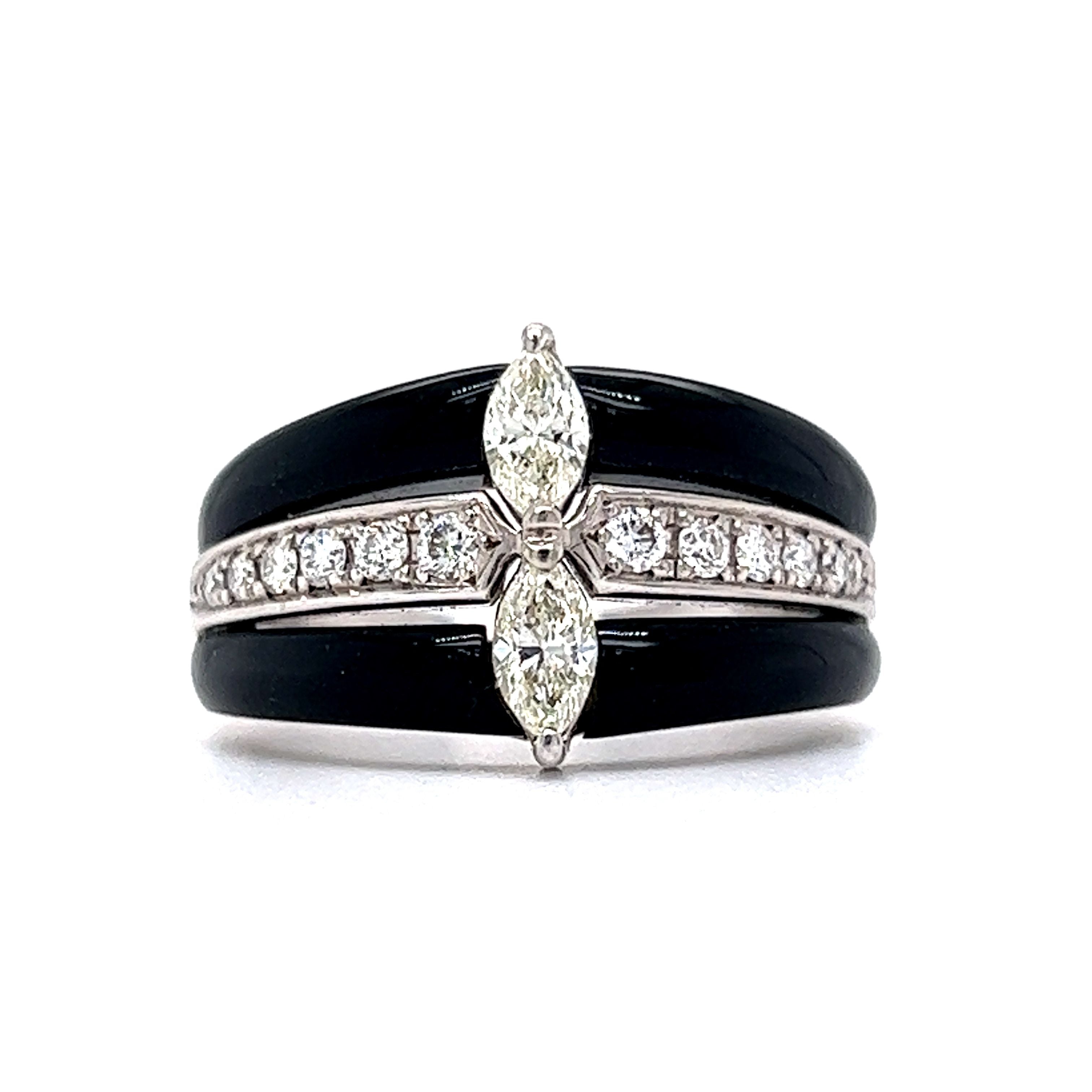 David Yurman DY Elements Ring in 18k Yellow Gold with Black Onyx and Pave  Diamonds | Lee Michaels Fine Jewelry stores