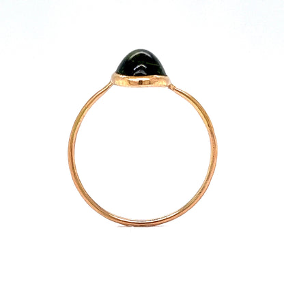 Victorian Bezel Set Peridot Ring in 10k Yellow Gold