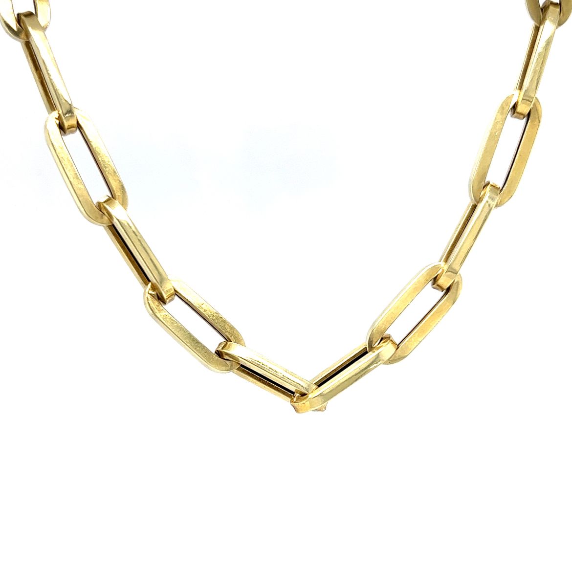 20 Inch Oversized Paperclip Chain in 14k Yellow Gold