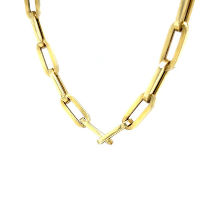 20 Inch Oversized Paperclip Chain in 14k Yellow Gold