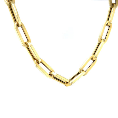 20 Inch Oversized Paperclip Chain in 14k Yellow Gold