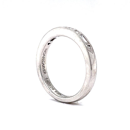 Geometric Bezel Set Diamond Wedding Band in 14k White Gold