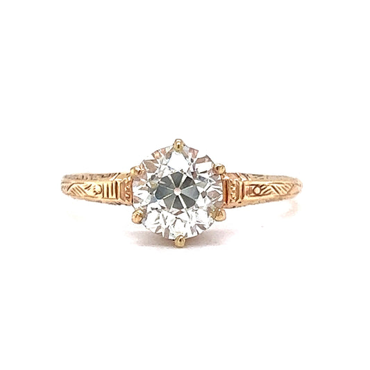 Victorian 1.38 Diamond Engagement Ring in 10k Rose Gold