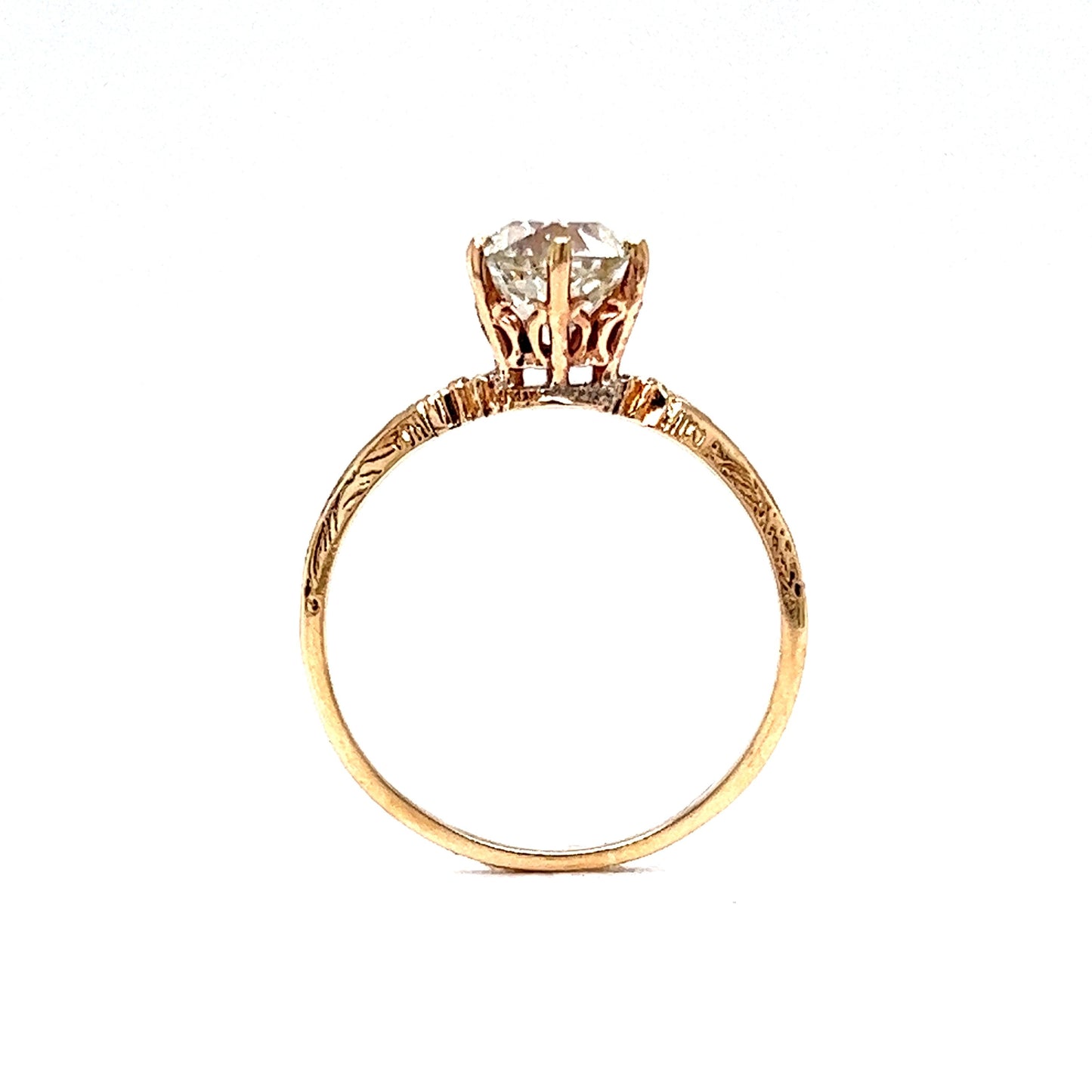 Victorian 1.38 Diamond Engagement Ring in 10k Rose Gold