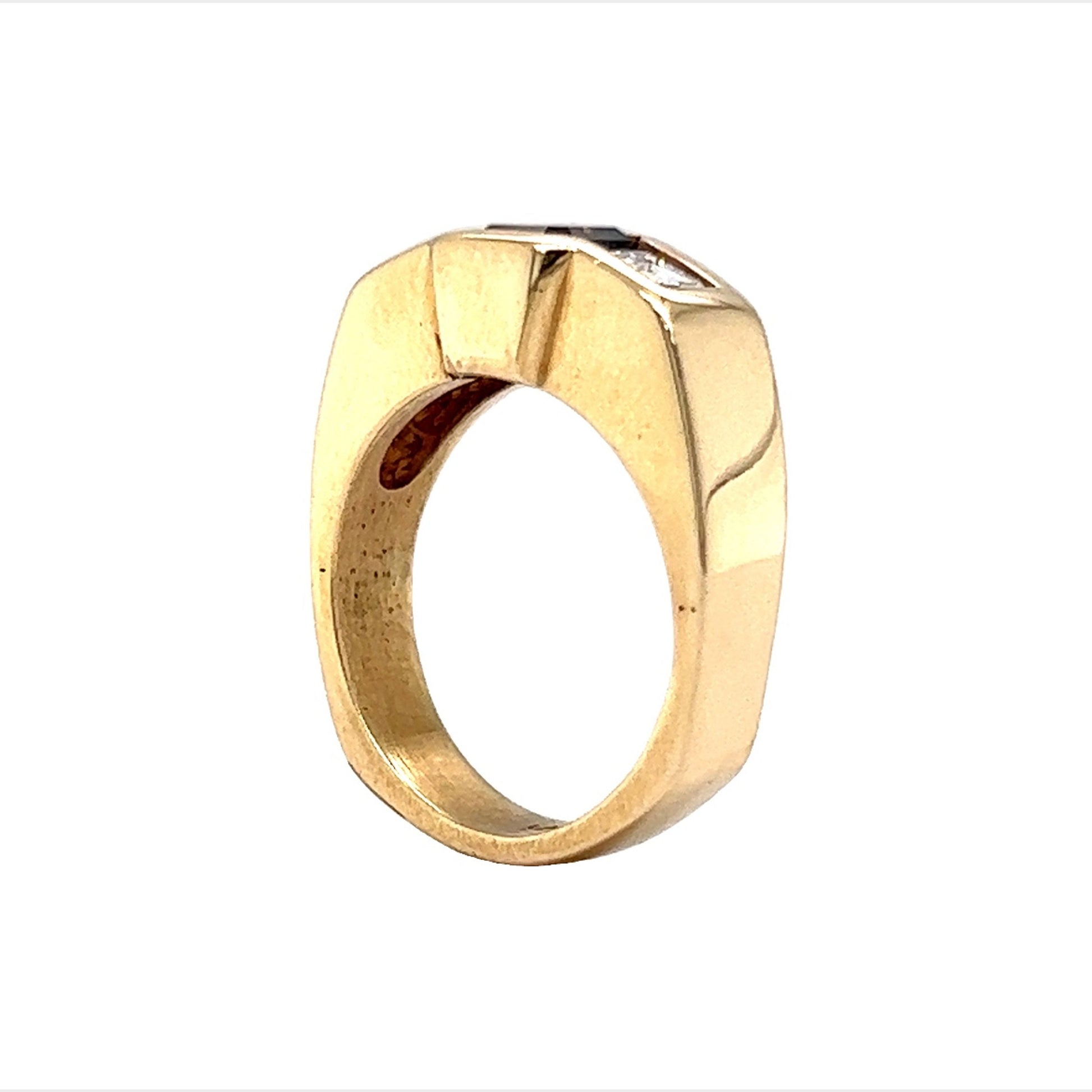 Bezel Set .80 Cognac Diamond Engagement Ring in 14k Yellow Gold