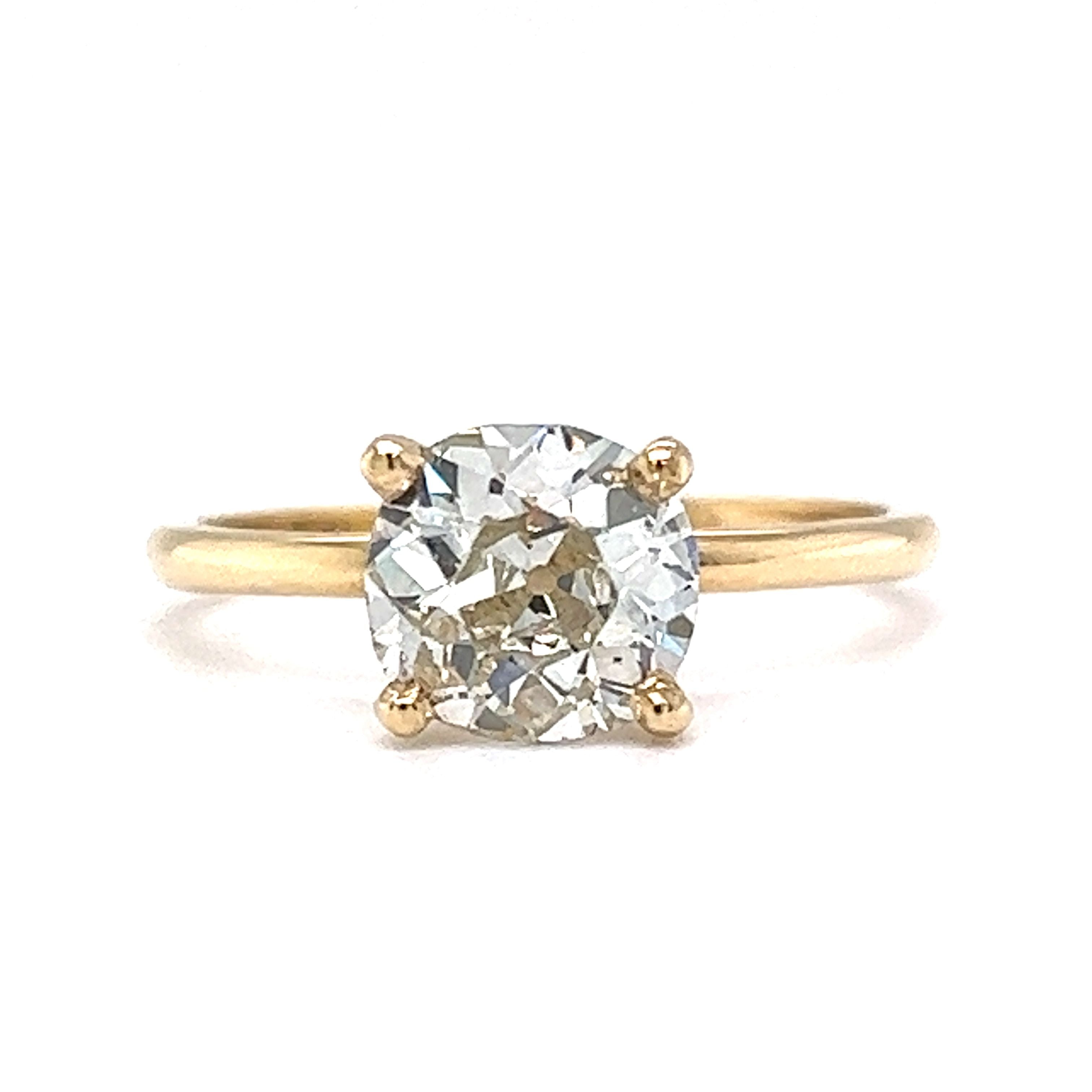4.10 Carat Old Mine Cut Diamond Ring – Ashley Zhang Jewelry