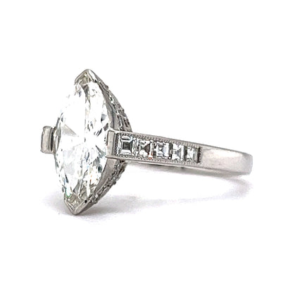 1.25 Marquise Cut Diamond Engagement Ring in Platinum