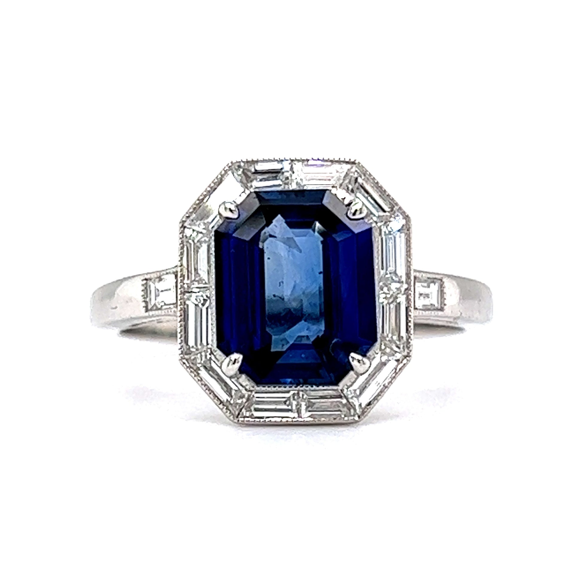 Shimmering Blue Halo Ring Set