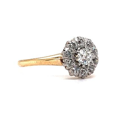 .18 Victorian Halo Diamond Engagement Ring in 14k & Platinum