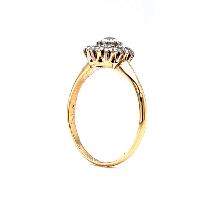 .18 Victorian Halo Diamond Engagement Ring in 14k & Platinum