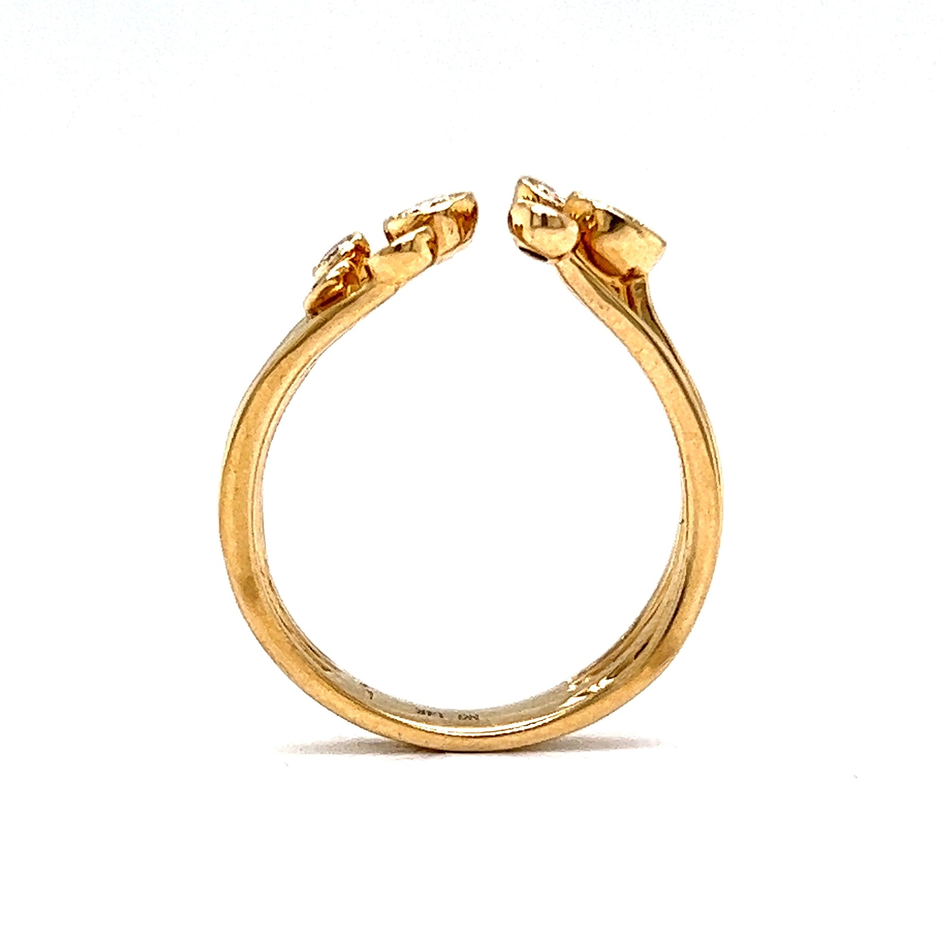 Bezel Set Open Diamond Cluster Ring in 14k Yellow Gold