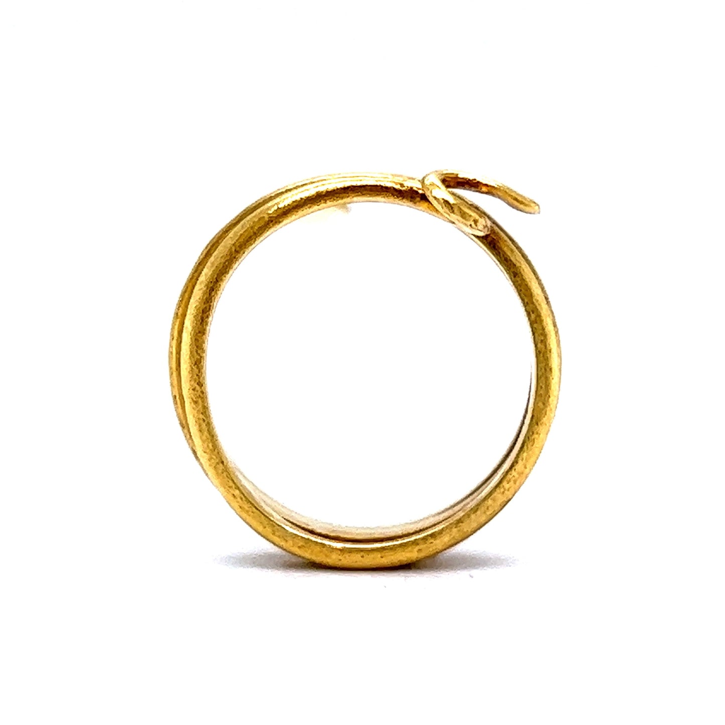 Mid-Century Coiled Snake Ring in 18k Yellow Gold