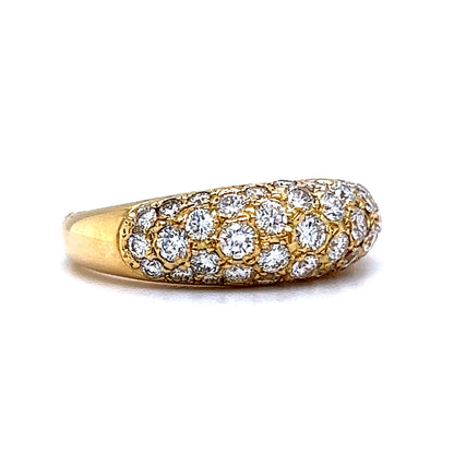 Pave Diamond Dome Stacking Ring in 18k Yellow Gold