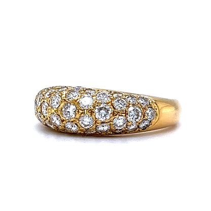 Pave Diamond Dome Stacking Ring in 18k Yellow Gold