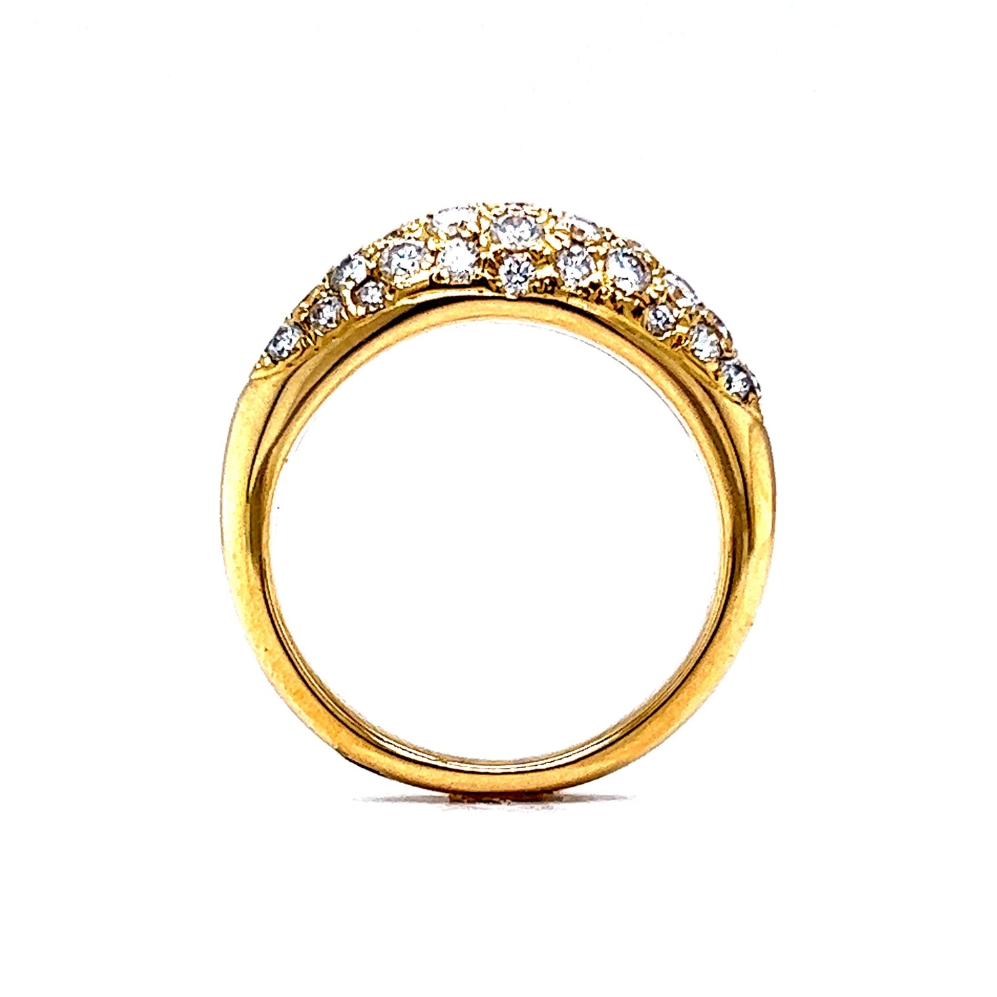 Pave Diamond Dome Stacking Ring in 18k Yellow Gold