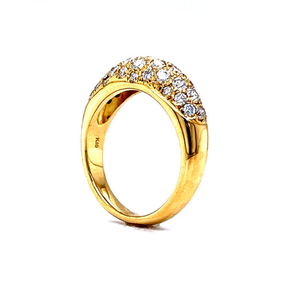 Pave Diamond Dome Stacking Ring in 18k Yellow Gold