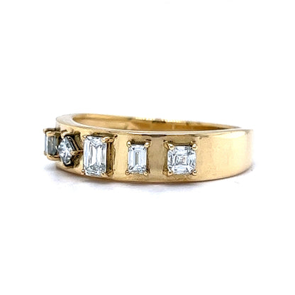 Multi-Cut Diamond Stacking Ring in 18k Yellow Gold