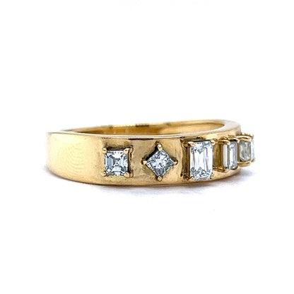 Multi-Cut Diamond Stacking Ring in 18k Yellow Gold