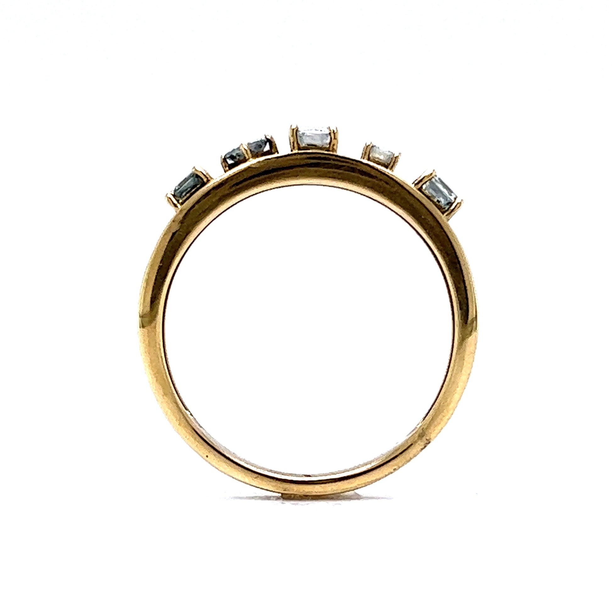 Multi-Cut Diamond Stacking Ring in 18k Yellow Gold