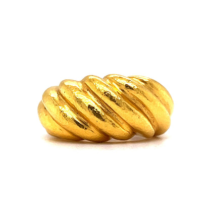 Zolotas Croissant Cocktail Ring in 22k Yellow Gold