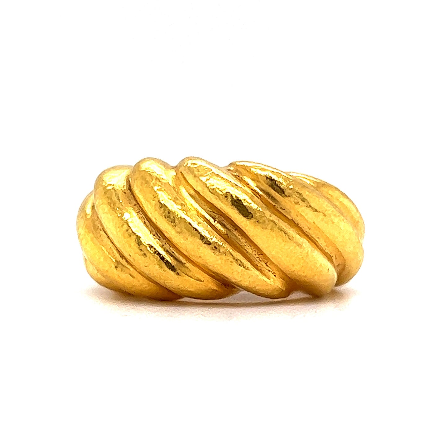 Zolotas Croissant Cocktail Ring in 22k Yellow Gold