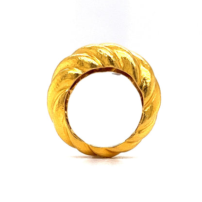 Zolotas Croissant Cocktail Ring in 22k Yellow Gold