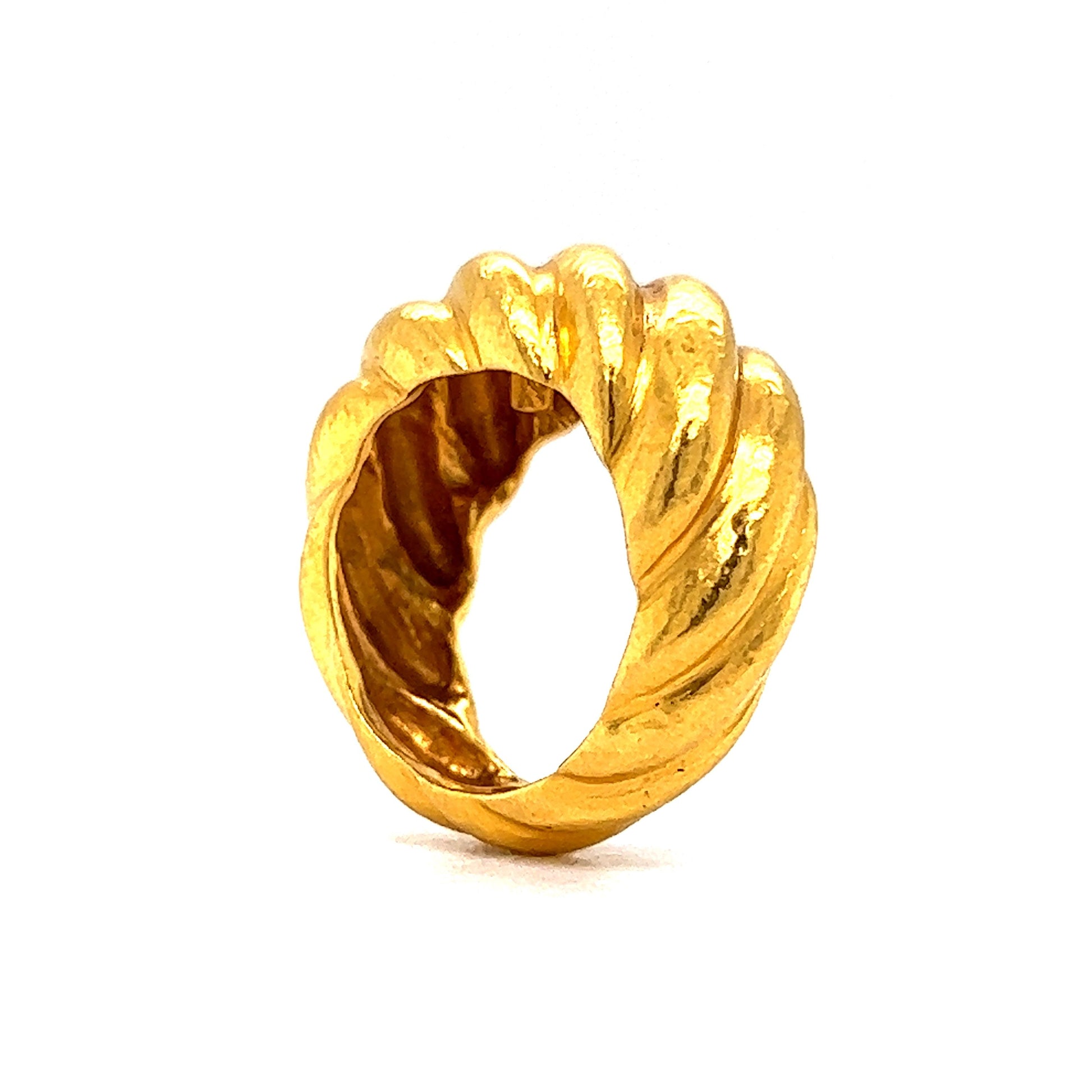 Zolotas Croissant Cocktail Ring in 22k Yellow Gold