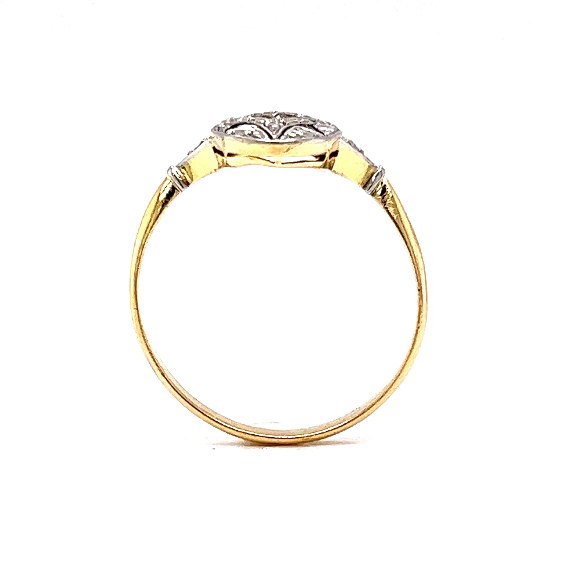 Antique Rose Cut Diamond & Sapphire Ring in 14k Gold