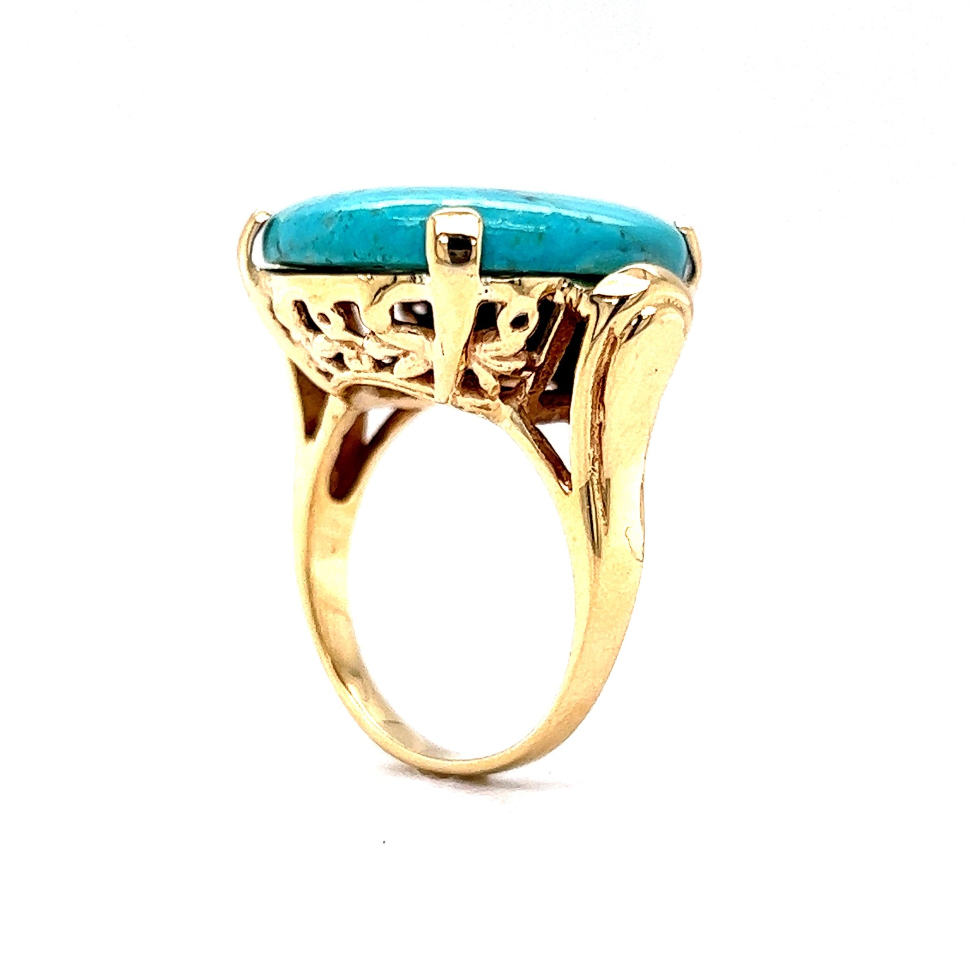 Turquoise Cocktail Ring With Iridescent Rhinestones Gold Ring Adjustable  Ring 