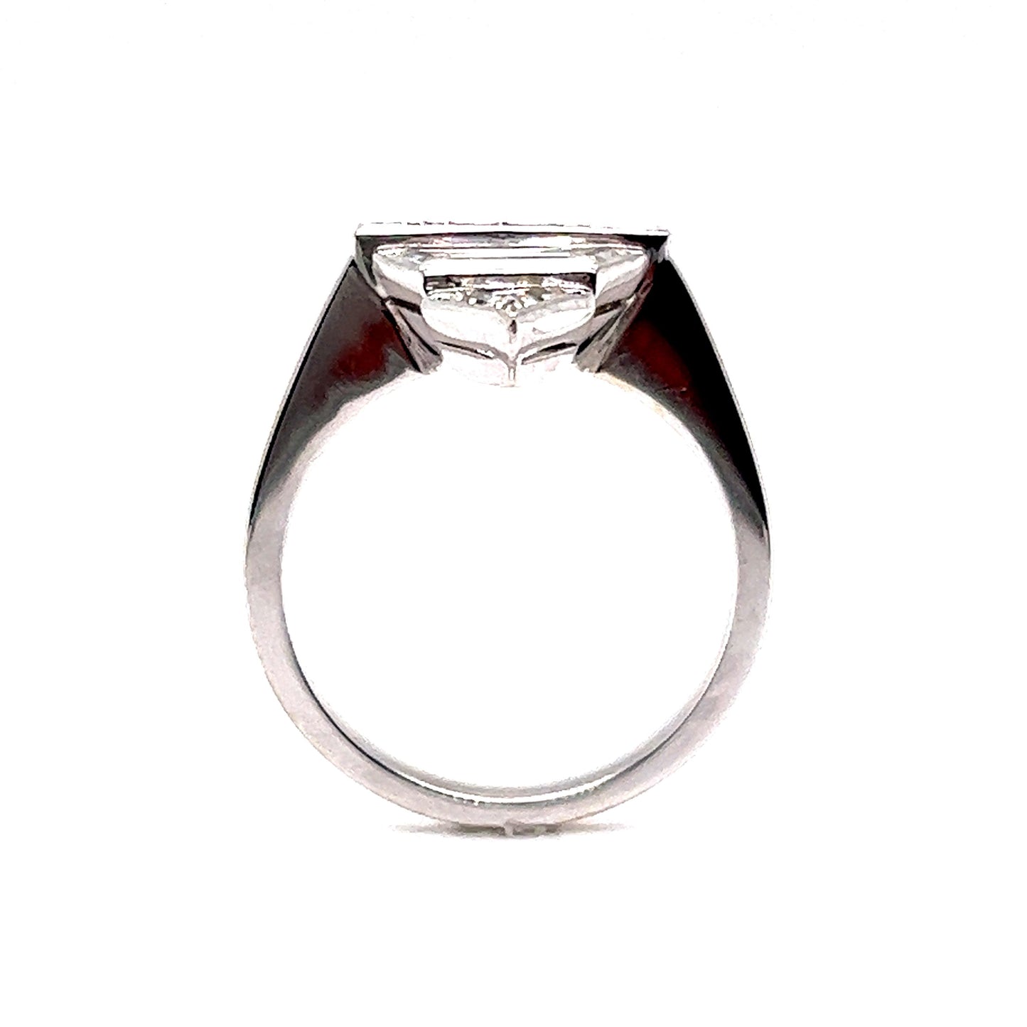 Geometric Bezel Set Diamond Cocktail Ring in Platinum