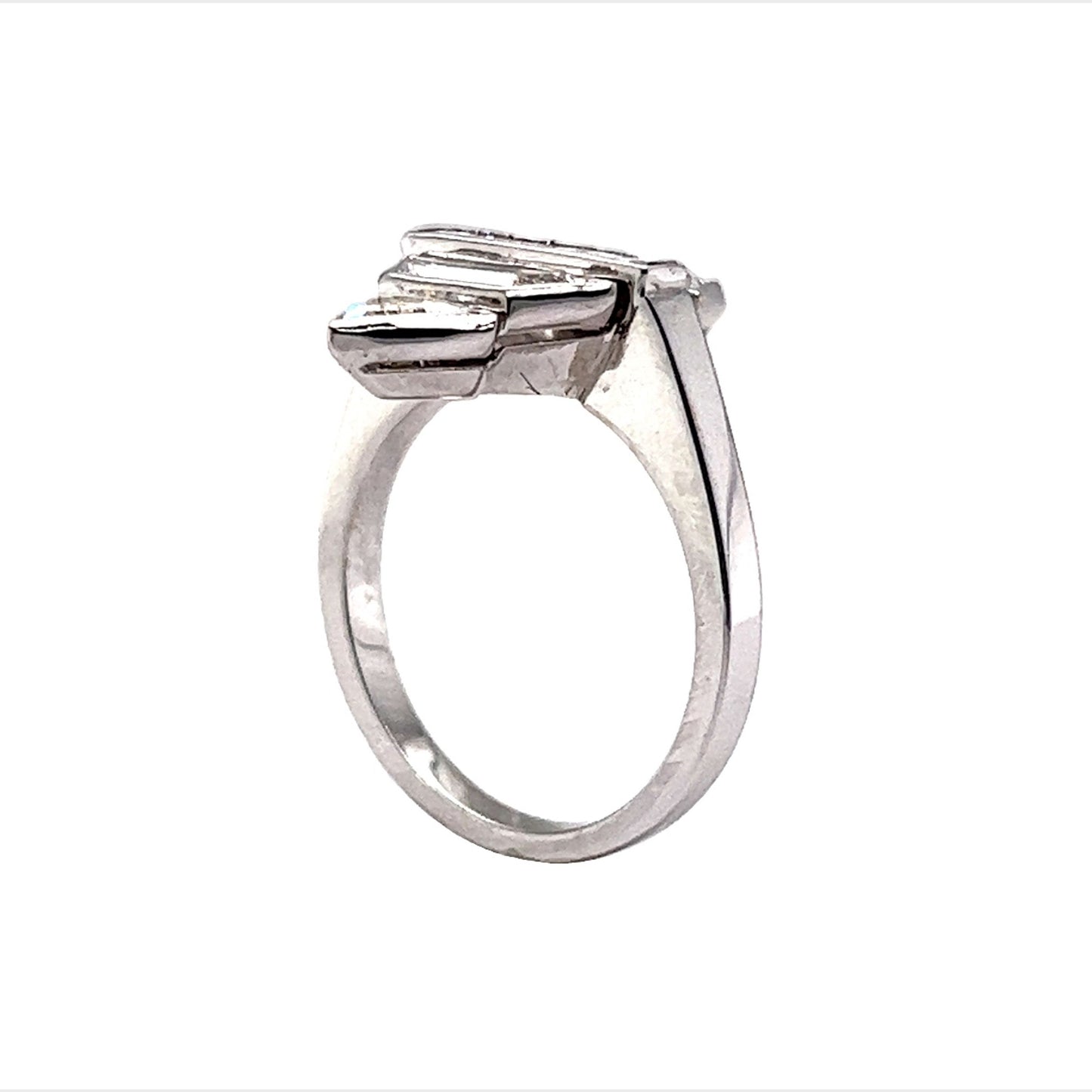 Geometric Bezel Set Diamond Cocktail Ring in Platinum