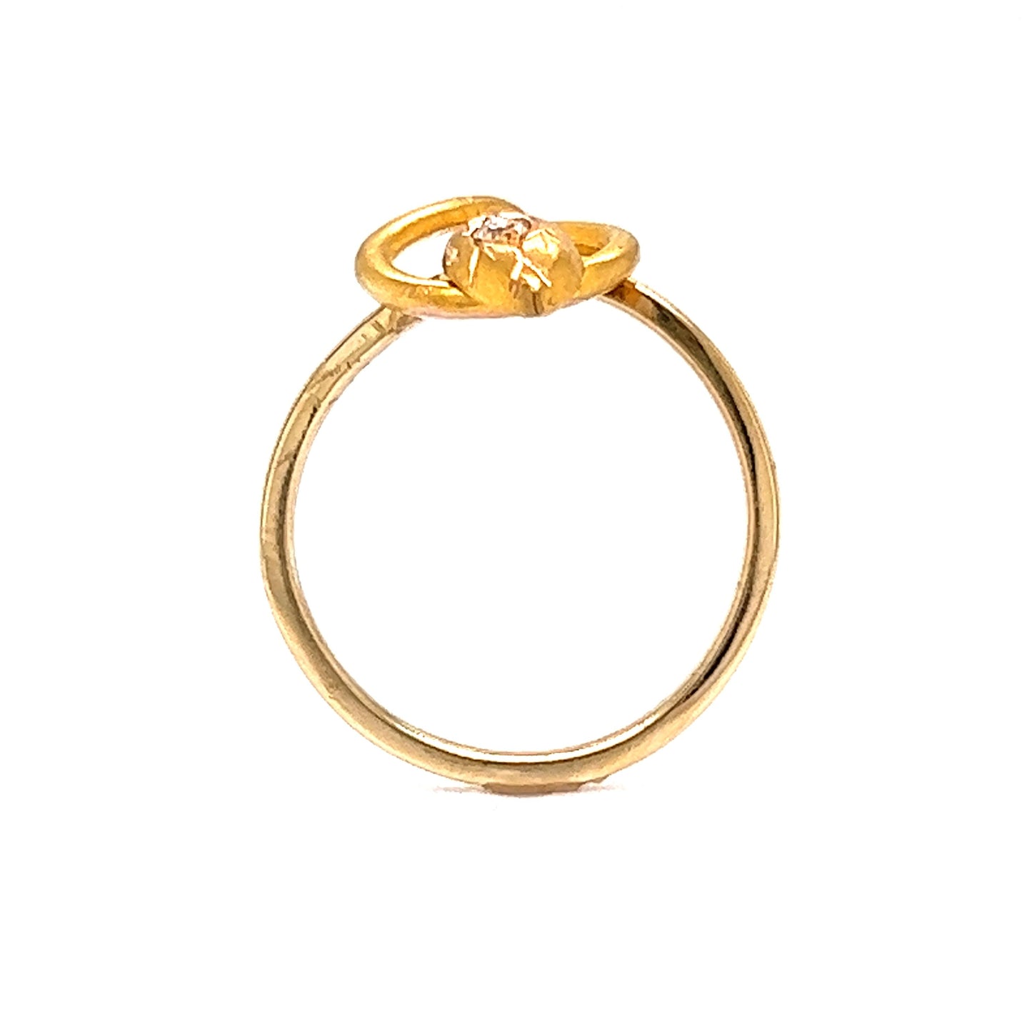 Victorian Diamond Snake Knot Ring in 18k Yellow Gold