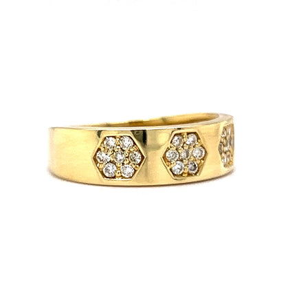 Geometric Pave Diamond Stacking Ring in 18k Yellow Gold