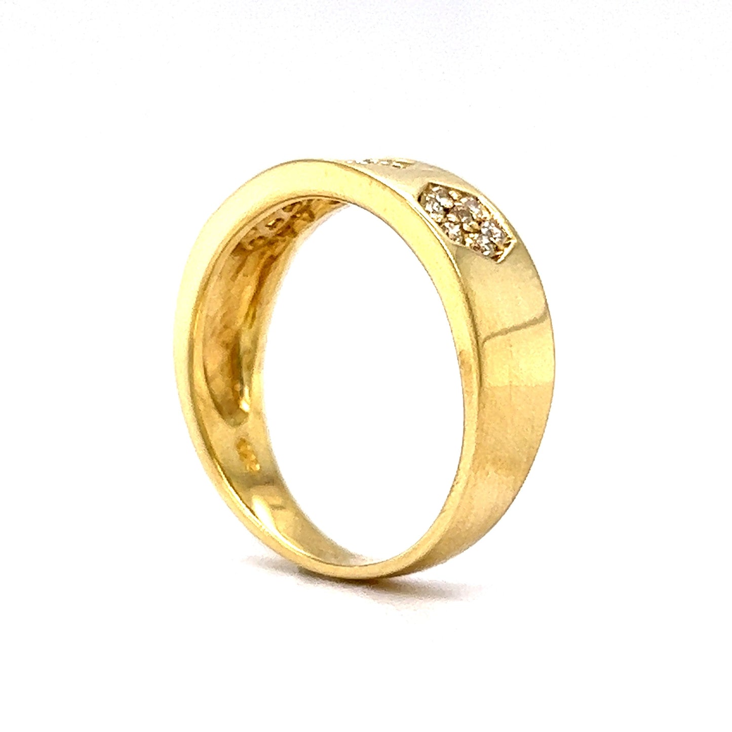 Geometric Pave Diamond Stacking Ring in 18k Yellow Gold