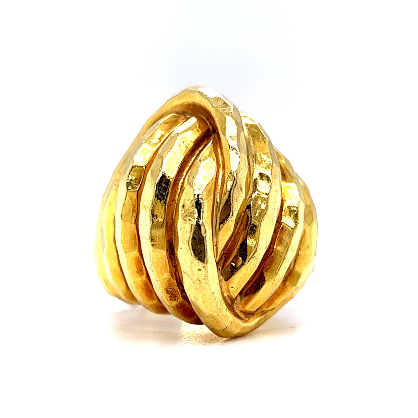 Henry Dunay Textured Knot Cocktail Ring in 18k Yellow Gold